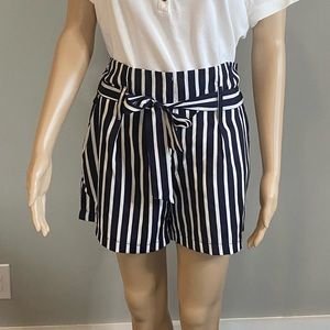 Size 10 blue and white striped shorts. So cute!!!!